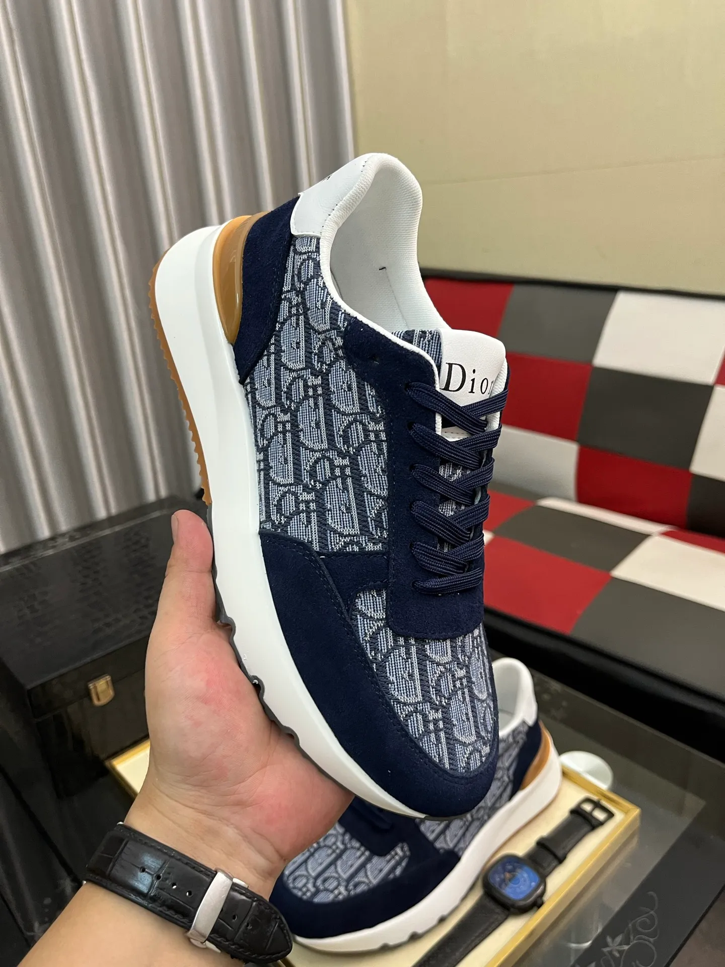 Men's shoes 💰438⌚️⌚️ [Dior] new casual shoes. Exclusive mold-making custom style, the fabric is imported from Italy, and the leather is breathable inside. Exclusively molded and customized outsole is wear-resistant. Counter-level version, perfect matching, on-shoe effect, and exquisite workmanship. Code number: 38-444️⃣Colors available